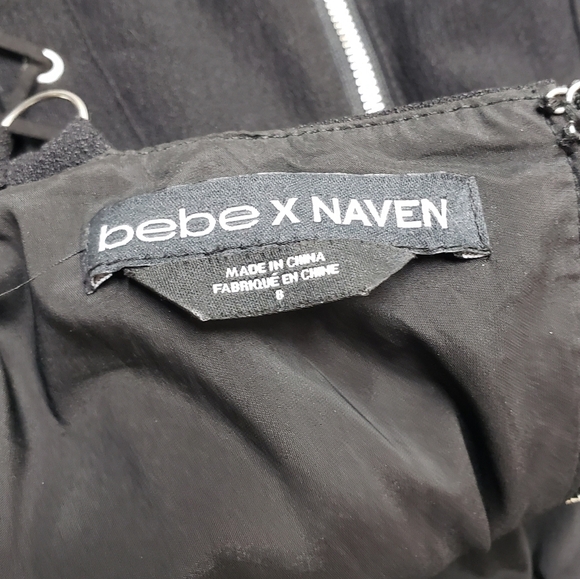 Bebe X Naven Black Bustier Lace up  Bodycon Dress Size 8 - Picture 7 of 15